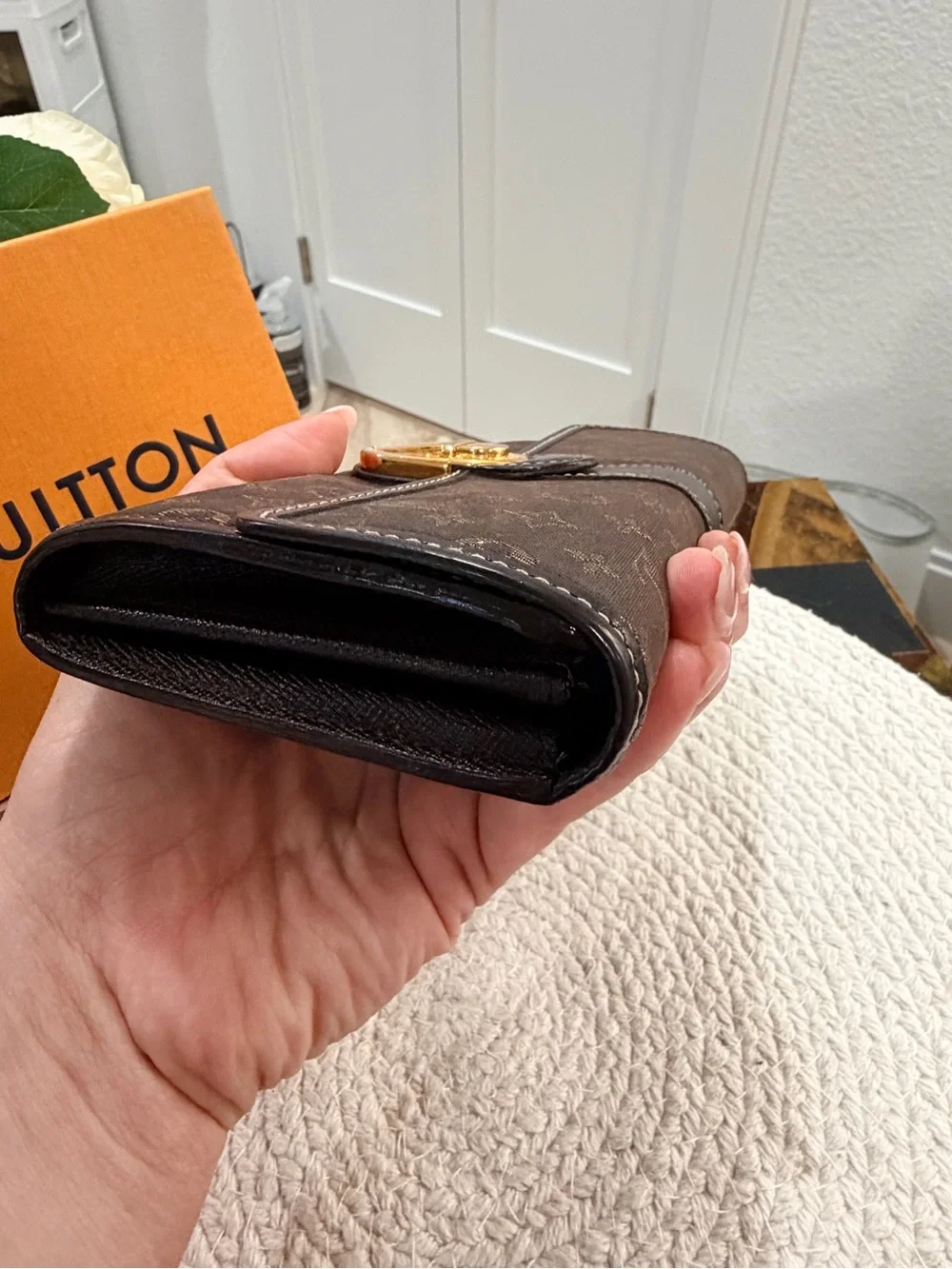 Louis Vuitton Monogram Idylle Pattern Sarah Wallet w/ removable crossbody insert